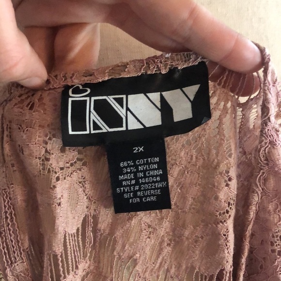 INNY Open Back Lace Crew Neck Short Sleeve Top Blouse 2X - Picture 6 of 6